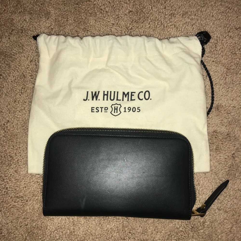 J.W. Hulme Co. Black Leather Zip Wallet
